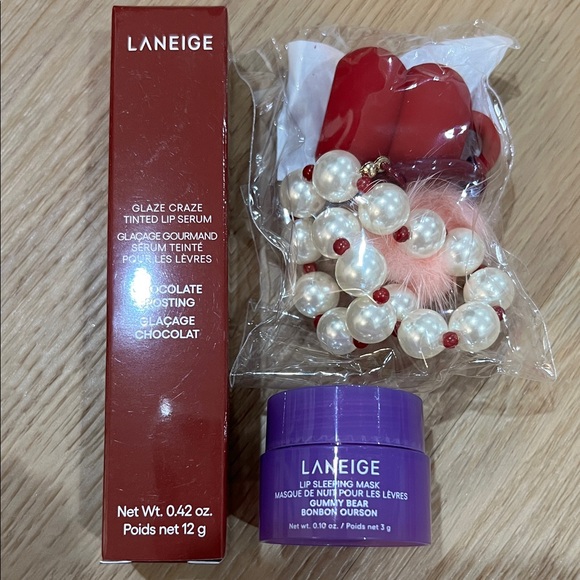 LANEIGE 3items:$25- Glaze Craze Tinted Lip Serum - Chocolate Frosting & lip mask - Picture 1 of 6
